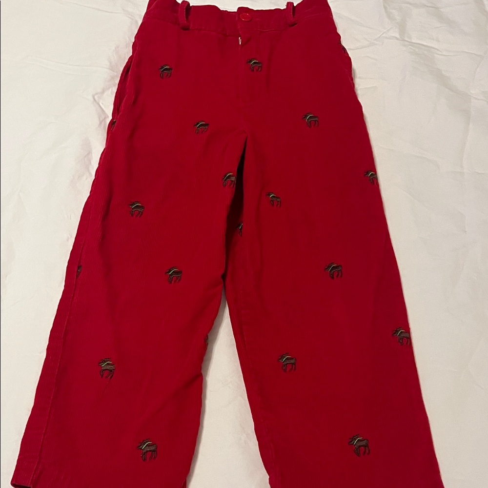 Red Kids Bottoms with Embroidered Design by Rags Land